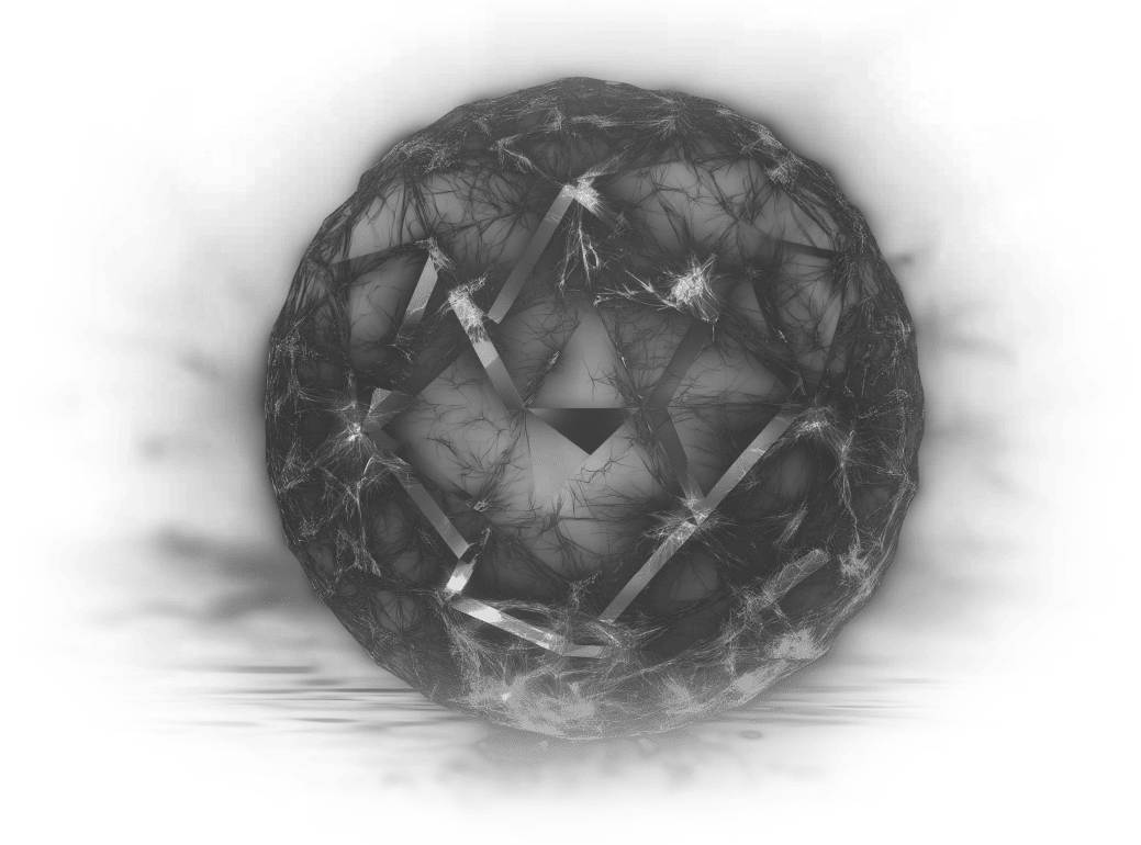 Abstract geometric crystal with light effects