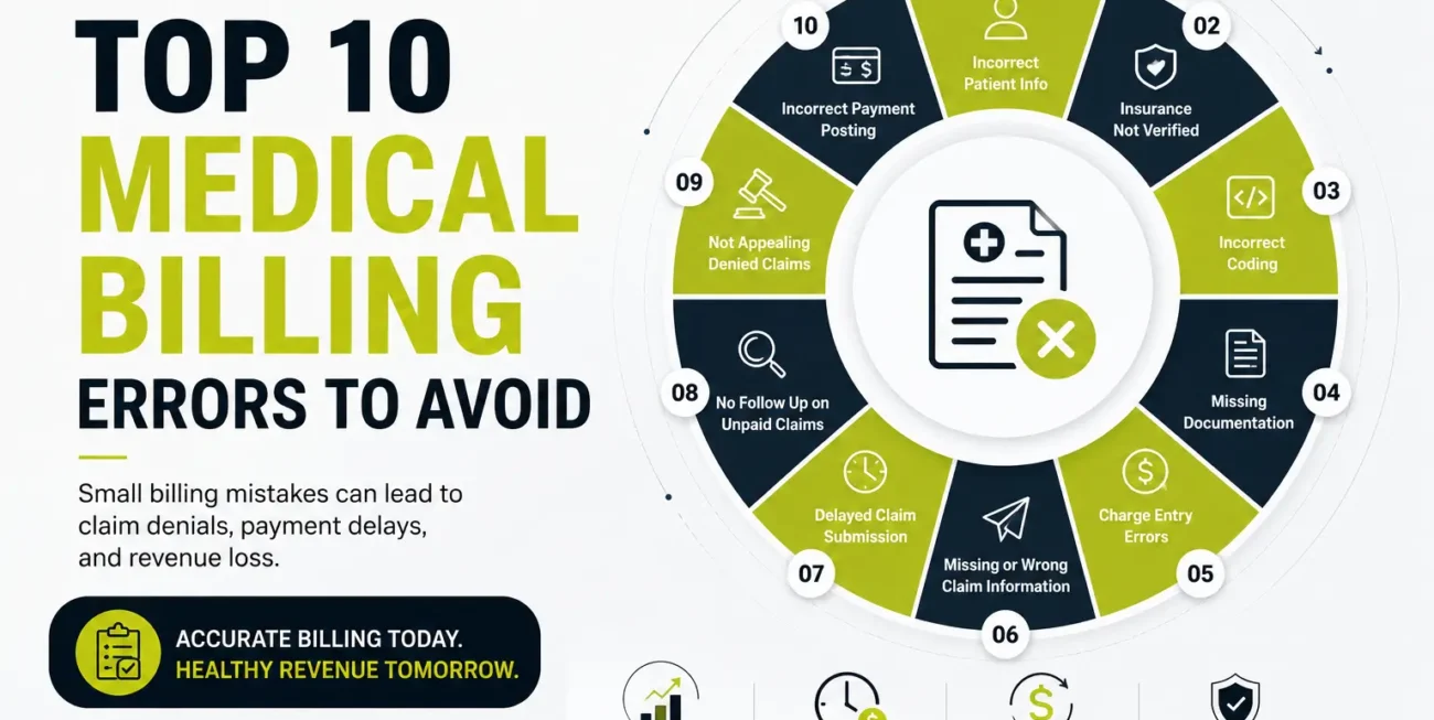 Top 10 Medical Billing Errors to Avoid infographic